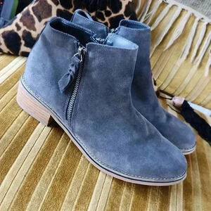 Blondo Gray Suede Waterproof Zip Boots 10 W